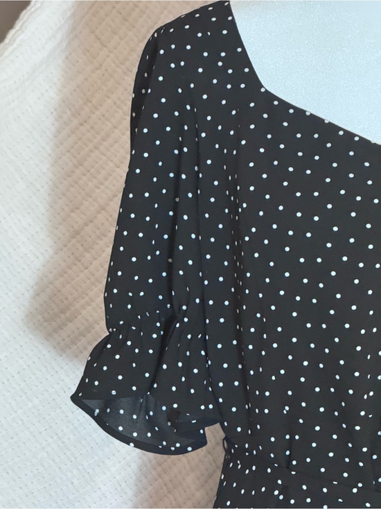 1. State Dresses & Skirts - Black Polka Dot Maxi Dress with Ruffle Sleeves
